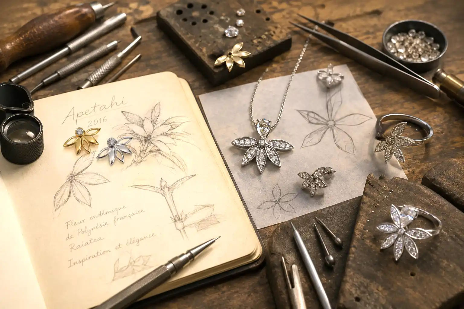 Handcrafted creation in the Noa Noa atelier, Papeete